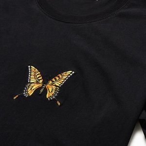 pacsun black butterfly graphic tee